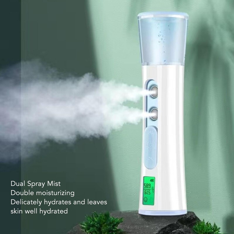 Double Headed Nano Facial Steamer Moisturizing Hydrating Face Sprayer With