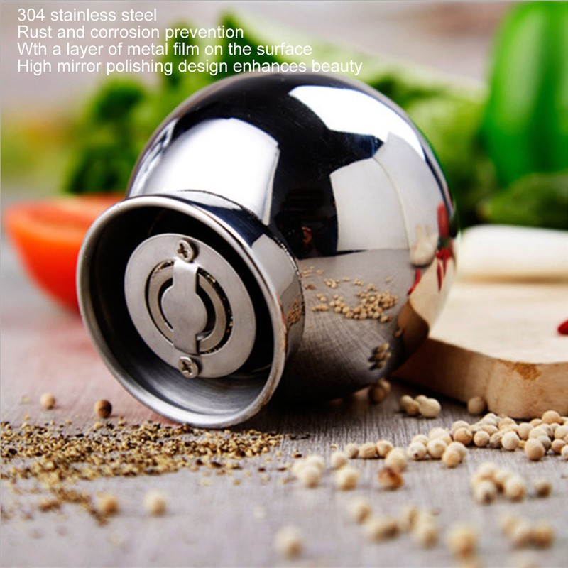 Pepper Grinder with Long Crank 304 Stainless Steel Round Hand