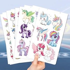 Glitter Unicorn Kids Temporary Tattoos – 10 Sheets UnicornFake Tattoos for Girls Boys, Waterproof Tattoos for Birthday Party Supplies & Goodie Bag Fillers Gift Set