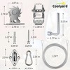 COOLYARD Shade Sail Hardware Kit Ratchet Winch Set Cable Rope