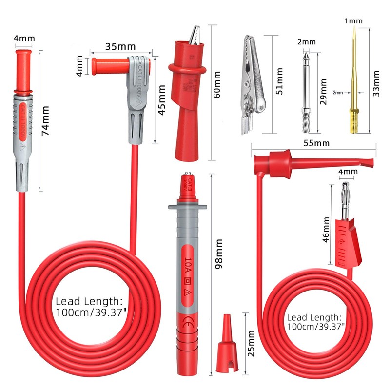 Cleqee Multimeter Test Leads Kit 18PCS Electronic Test Probe Accessory