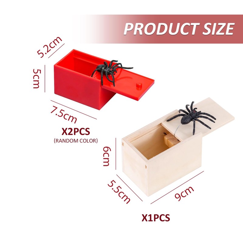 GTYHH 3-Piece Spider Box, Scary Spider Prank Box, Prank Props