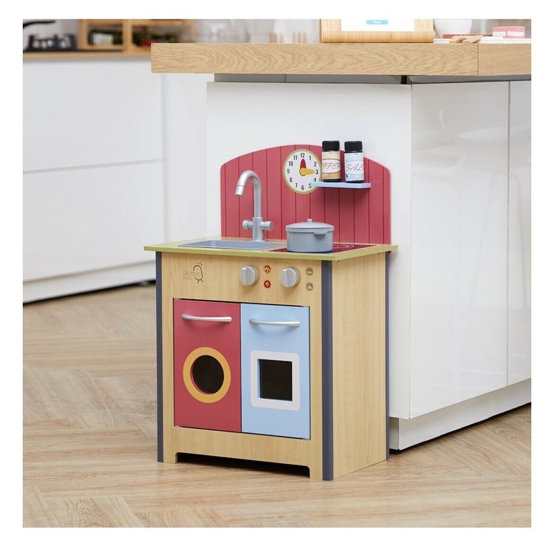 Teamson Kids Classic Wooden Play Kitchen, Multicolour, MDF/Plastic, TD-13595A