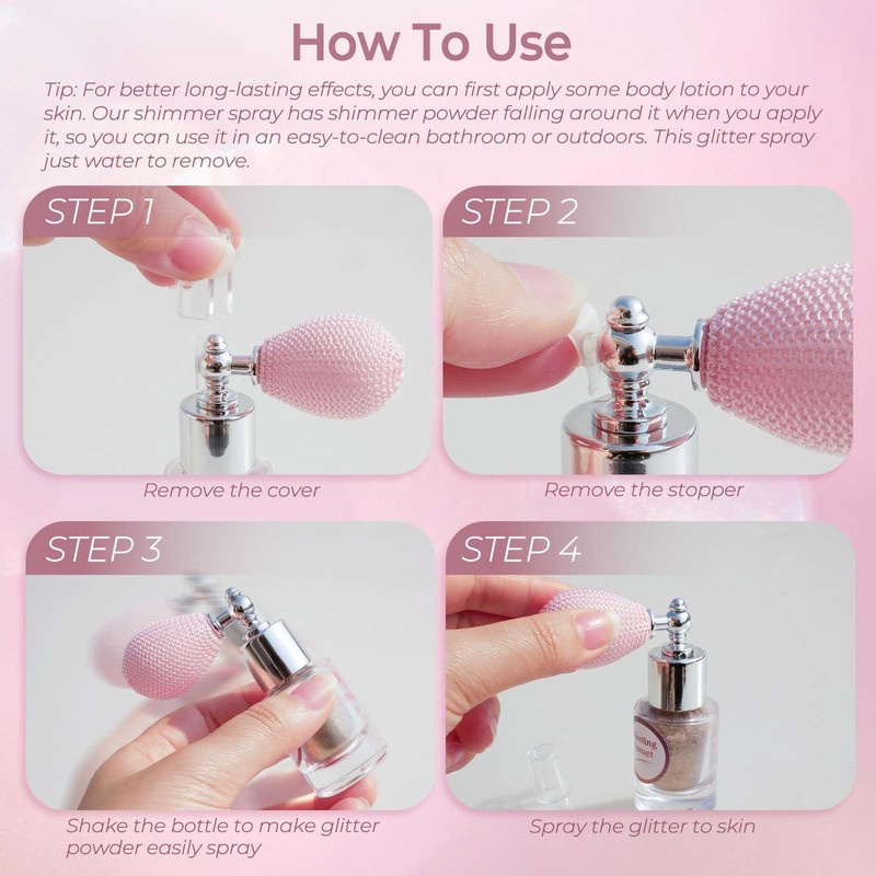 Boko Highlighter Powder Spray, Body Shimmer Spray High Gloss Powder