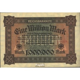 Banknote German Empire Rosenbg: 85a, watermark Hakensterne, Brown Firmenzeichen used (III) 1923 1 million. Mark (money for collectors - no means of payment)