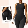 OEAK Womens Sleeveless Jumpsuits Crew Neck Unitards Scrunch Butt Tummy