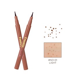 Penna 3 in 1 naturale per lentiggini, impermeabile e ad asciugatura rapida, finta penna con punta fine per un look realistico baciato dal sole (01# marrone chiaro)