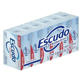 Escudo Antibacterial, Jabón de tocador en barra, Protección Neutra, 6 barras de 150 gr