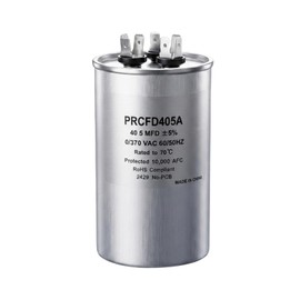 Uryazm 40+5 uf MFD 370/440 VAC Dual Run Round Capacitor, Universal AC Capacitor Replacement for HVAC Air Conditioner, Heat Pump, Condenser Straight Cool (PRCFD405A)