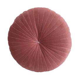 HLOVME Round Pillow Cushion for Couch Velvet Decorative Small Throw Pillow Solid Color for Living Room Bed Floor 15.7”, Lightcoral