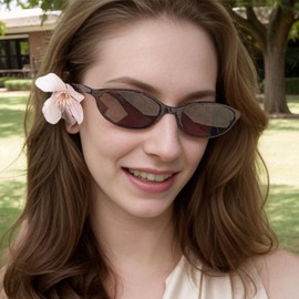 D Lolylad Retro Oval Sunglasses for Women - Small Cat Eye Sun Glasses UV protection(2 Pcs)