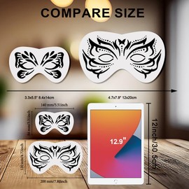 MAYJOYDIY Pack of 13 Face Painting Stencils Reusable Face Tattoo Stencils 12 x 20/8.4 x 14 cm with Brush Body Makeup Painting Templates for Carnival Holidays Birthday Parties