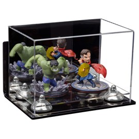 Better Display Cases Versatile Acrylic Display Case - Small Rectangle Box with Mirror, Wall Mount, Silver Risers and Clear Base 9.5" x 6" x 6.5" (A005-SR)