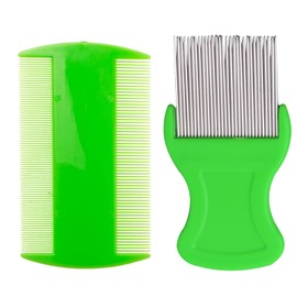 SKYPIA 2 PCS Head Hair Comb Double Sided Hair Comb Removal Dandruff Comb With Metal Teeth Green