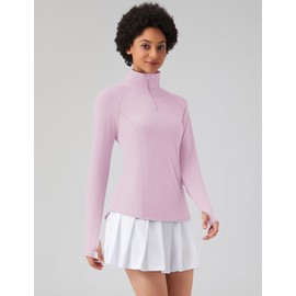 LOMON Womens UPF 50+ Sun Protection Hiking Shirts Quick Dry Long Sleeve Workout Golf Tops Lightweight Running Pullover（Pink,M）