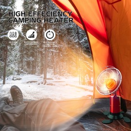 Propane Heater, 6200 BTU Camping Heater for Tents, Portable Tent Heater with Gas Cylinder Stand, Patio Outdoor Heater with Valve and Tip-over Switch (Fuel not included)