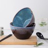 STE-CER Ceramic Ramen Bowl with Chopsticks and Spoons Set, 6.7