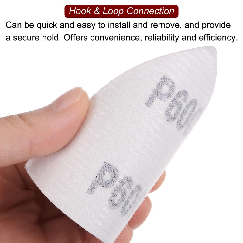 sourcing map 60pcs Triangular Hook & Loop Sandpapers 600/800/1000 Grits