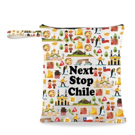 JXGZSO Chile Trip Gift Next Stop Chile Cosmetic Bag Chile Travel Pouch Chile Vacation Makeup Bag Traveler Inspired Gift, Next Stop Chile Grocery Bag