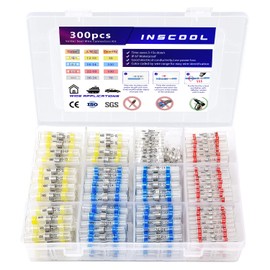 300pcs Seal Wire Connectors, Heat Shrink Self Solder Connectors, Waterproof Butt Splice Wire Terminals Best for Repair and Electrical Maintenance, Automotive, Decoration Wiring, Marine Wire Joint