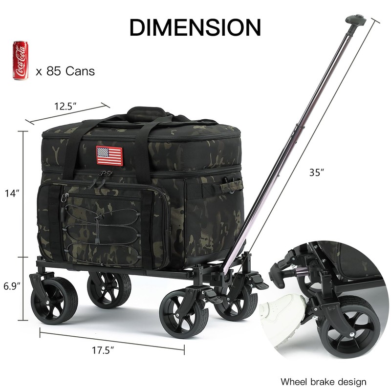 Extra Large Wheeled Portable Camo Cooler Bag 85 Can Double