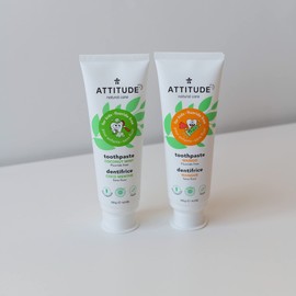 ATTITUDE Kids Fluoride-Free Toothpaste, Plant- and Mineral-Based Ingredients, Vegan, Cruelty-Free and Sugar-Free, Coconut and MInt 120 grams