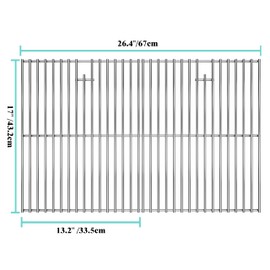 jkxoo 2Pack 17 Inches Stainless Steel Grill Grate for HomeDepot Nexgrill 4 Burner 720-0830H, 720-0830D, 720-0783E, 720-0783C, 5 Burner 720-0888, Heavy Duty Cooking Grill Grate Replacement