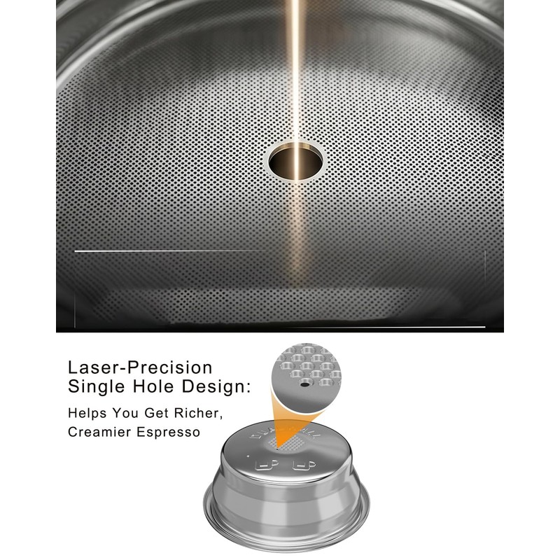 [1 Pack]54mm Dual Wall Espresso Basket for Breville 2-Cup, Precision