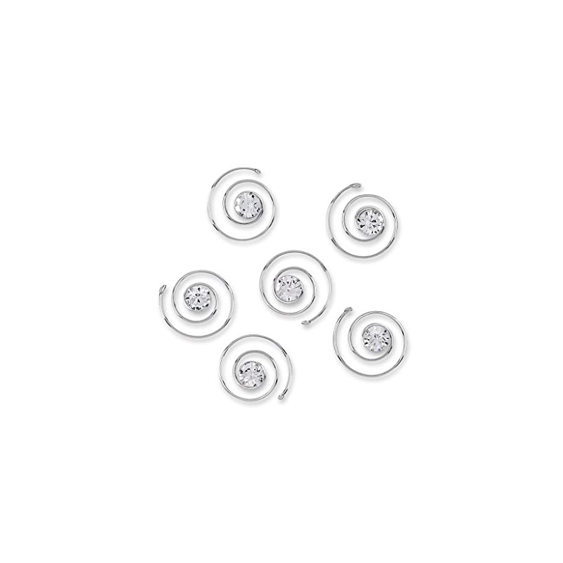 Hair Pins with Stones, Made by Scunci, 6 pcs