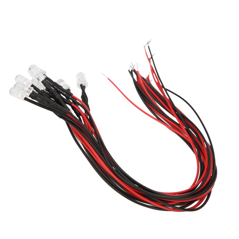 50Pcs Diode Wired Light Emitting Round Head High Brightness In