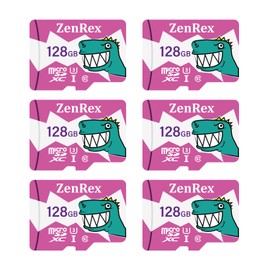 ZenRex - Paquete de 128 GB, 6 unidades Micro SDXC de alta velocidad 4K UHD Full HD grabación de video C10 U3 A1 tarjeta de memoria para cámara, tablet, smartphone con adaptador