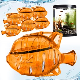 Clarence the Clarifier Fish Aquarium Water Clarifier | Clear Cloudy Fish Tank Water Treatment, Safe for Freshwater & Saltwater Fish and Plants - Orange, 6 Pack