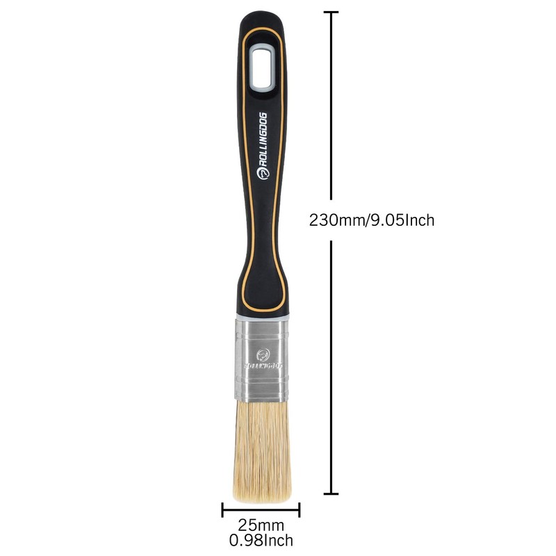 ROLLINGDOG Chalk Paint Brush 25mm - with Thick Flagged Tips