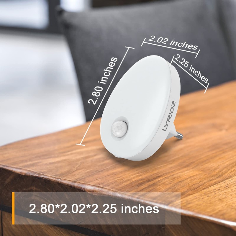LYRIDZ Amber Night Light Socket with Motion Sensor, Bright Plug-in