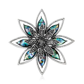 YEAfEAti Ladies Men's Universal Brooch Party diamond-set jewelry Brooch Pin Delicate gift for Valentine's Day-Blue Flower Brooch for Women - Large Floral Lapel Pin, Nature-Inspired Dress Accessories with Light Wave Design