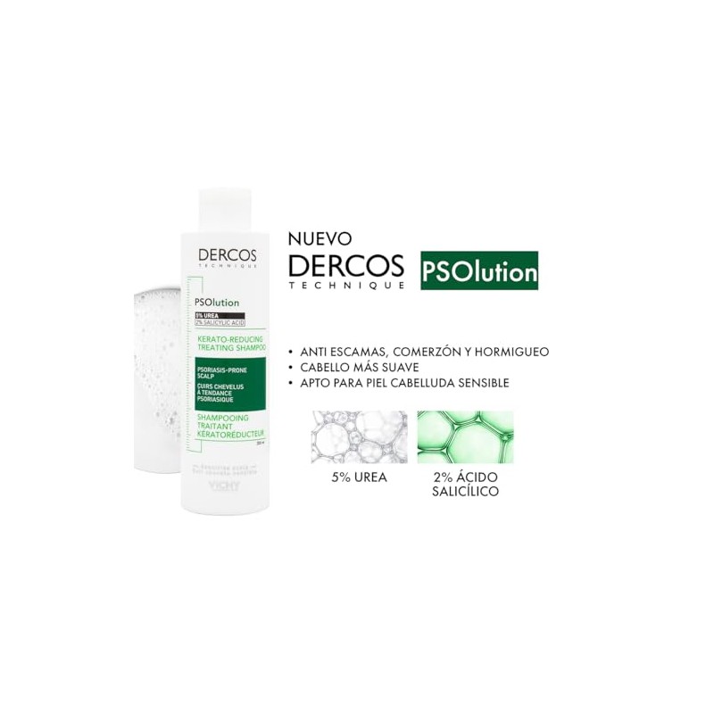 Dercos Psolution Shampoo de Tratamiento Kera Reconstructor para Piel Cabelluda