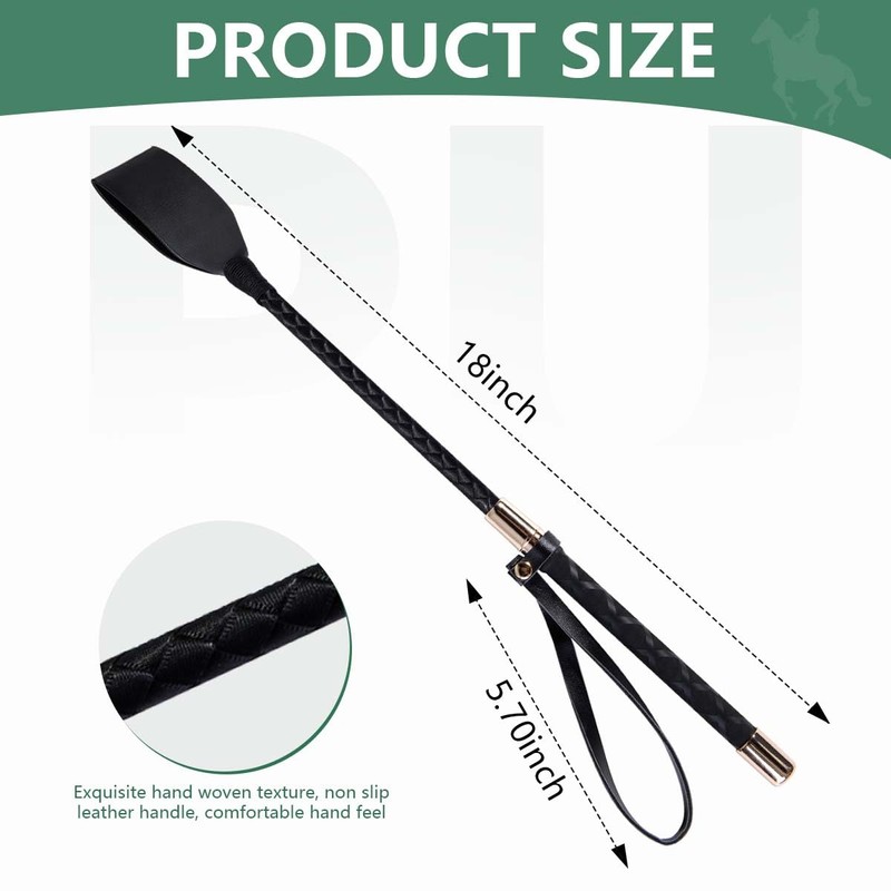 OBTANIM 18 Inch Riding Crop PU Leather Horse Whip Crop