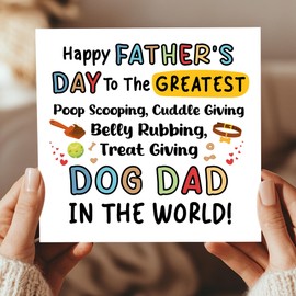 RED OCEAN Happy Fathers Day Card From The Dog Fathers Day Card For Greatest Dog Dad Dad For Him Funny Owner