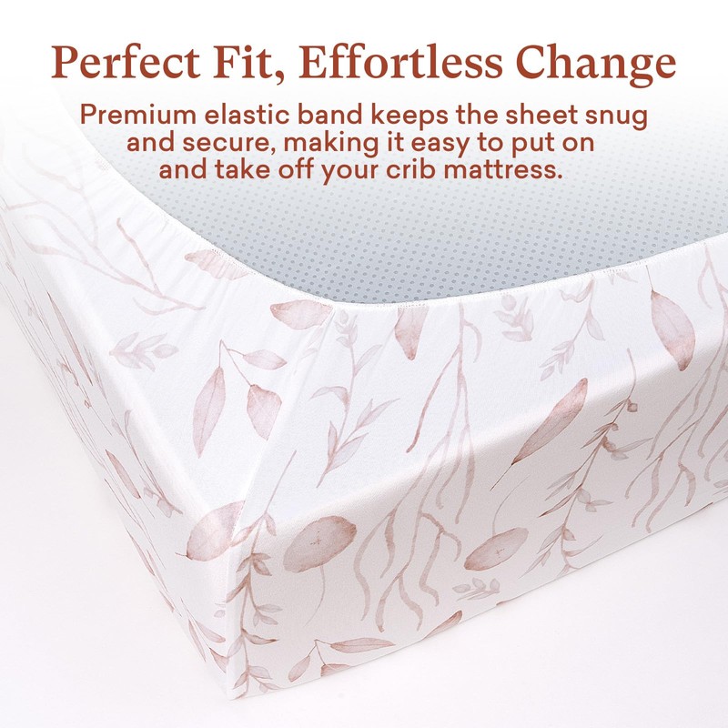 Baby Crib Sheets (2-Pack) for Boys Girls, Soft Fitted Sheets