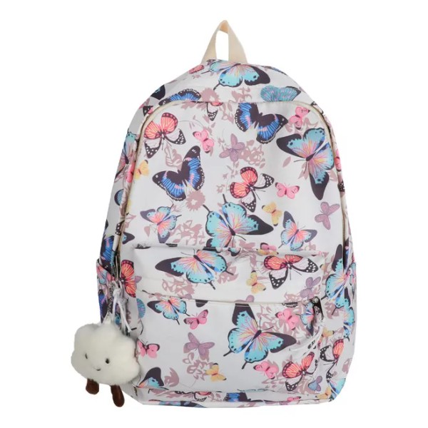 Generic Mochila Para Portátil Con Estampado De Mariposas Y Bolígrafo