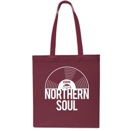 Daytripper Northern Soul 45 RPM Tote Shopping Gym Beach Bag 42cm x38cm, 10 litres -Maroon