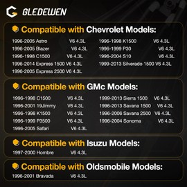 FJ503 Spider Fuel Injectors Assembly w/Bracket Upgraded 6 Cylinder Spider Injectors Compatible with Chevy, GMC, Isuzu, Oldsmobile Models 4.3L V6 Engine, Replace# FJ503, FJ10565