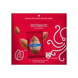 Octonuts Sea Salt Almonds – 12 Individually Wrapped Snack Packs (1oz Each), Healthy Snacks for Adults and Kids, Non-GMO, Keto and Gluten-Free, Roasted in Cold Pressed Olive Oil