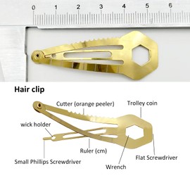 Haxtec 3 Pack Multi Tool Tactical Hair Clips Multi-Functional EDC Survival Kit For Women Tactical Stocking Stuffers Christmas Gift- 3 Packs