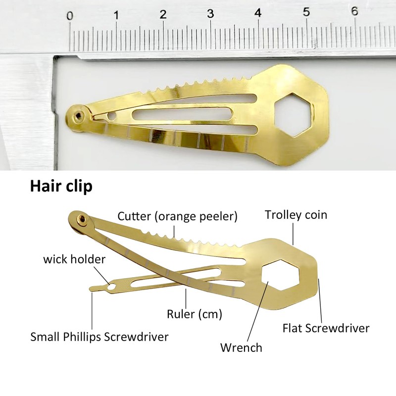 Haxtec 3 Pack Multi Tool Tactical Hair Clips Multi-Functional EDC