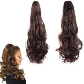 prinfantasy Hair Toppers for Women Elegance Hair Extensions Ponytail Hairpiece Clips for Hair Extensions with Clip Voluminous Wavy Hairpiece Blonde Hairpieces MW027