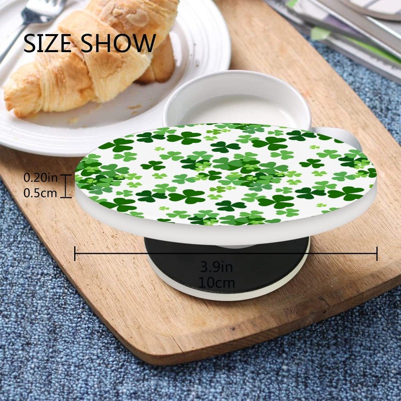 Lucky Clover Shamrocks Drink Coaster with Cork Base, Patrick Day