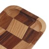 Tea Tray Grid Pattern Black Walnut White Waxed Wood Rectangular