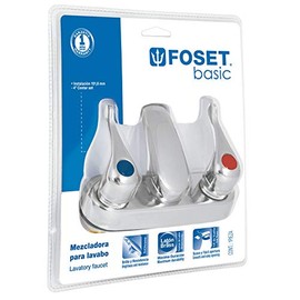 Foset Basic M-048PB, Mezcladora para lavabo, manerales palanca, blíster