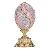 danila-souvenirs Faberge Style Twisted Egg with Basket of Flowers 4.8''